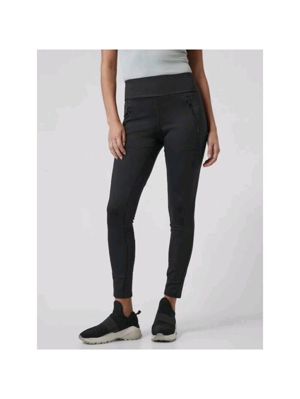 Athleta Women's XS Peak Athletic Hybrid Pants With Zippers Black